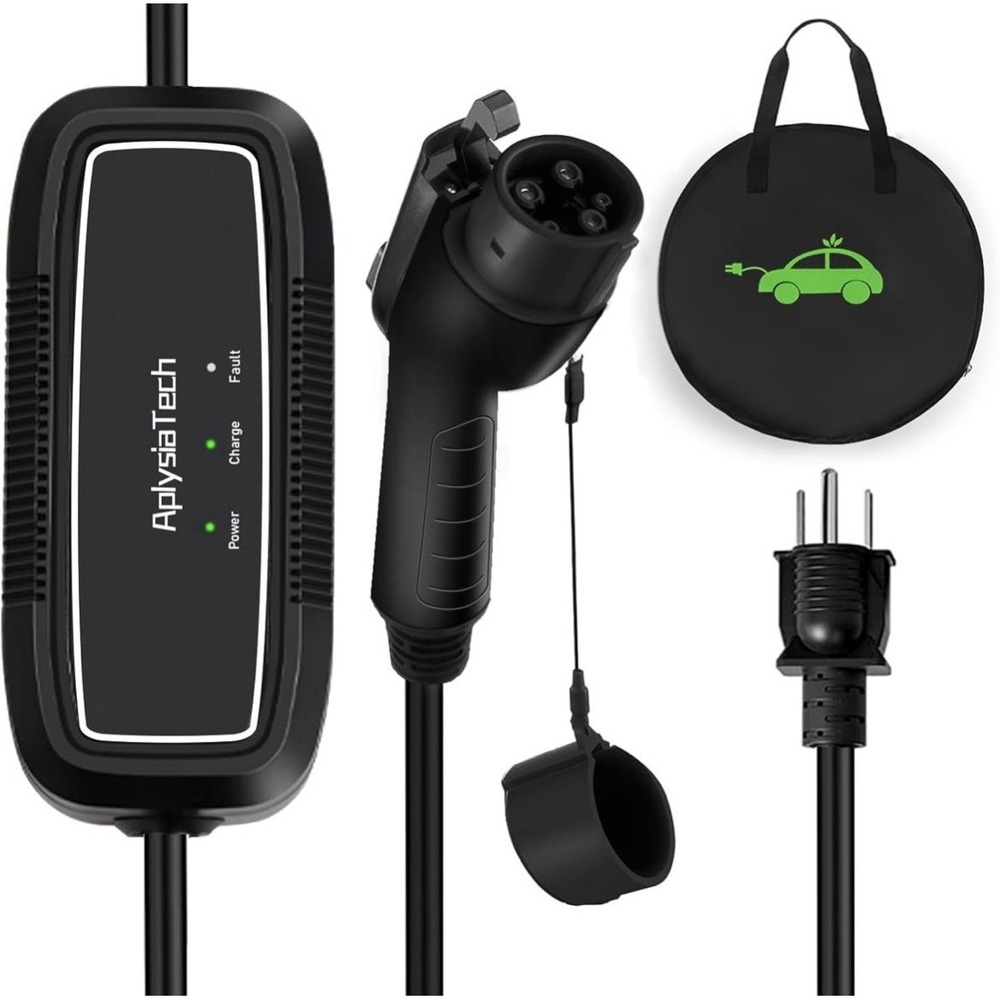 AplysiaTech Portable EV Charger Level 1 | 15Amp 110V | 21ft Cord | J1772